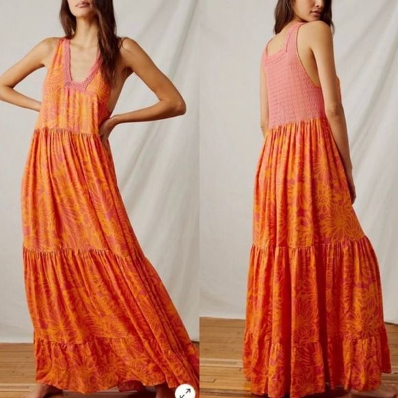NWT Free People Intimately   Tiers For You maxi dress size M - Picture 1 of 10